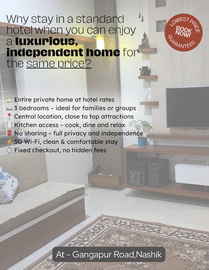 Fully Furnished 3bhk Bunglow In The Heart Of City - Nashik