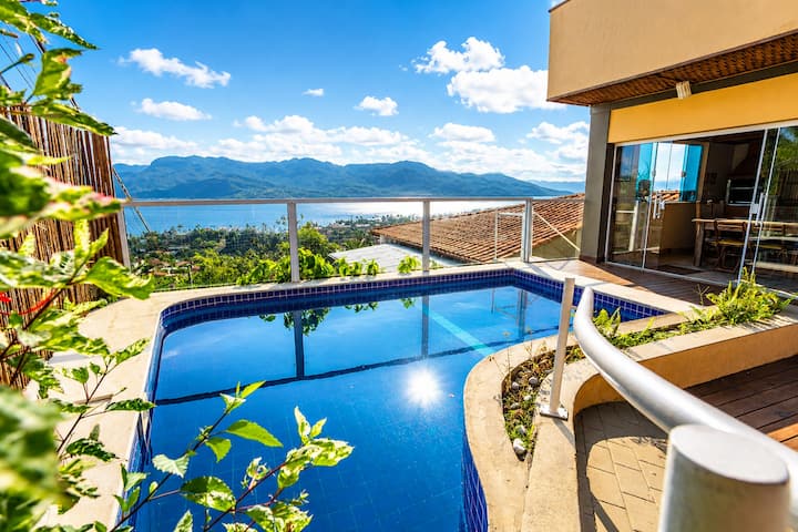 Incrível Vista Mar 4 Min Praia Piscina Privativa - Ilhabela
