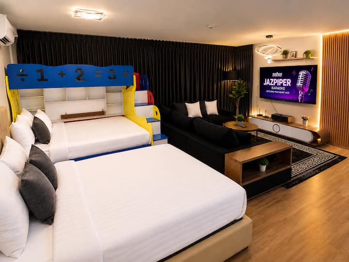 ①Klcc View_big Tv&sofa_karoke_kids Play Area_9pax - Kuala Lumpur