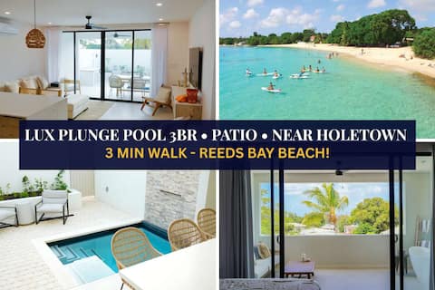 New CHIC 3BR Villa, Walk to Beach! Pool & Terrace