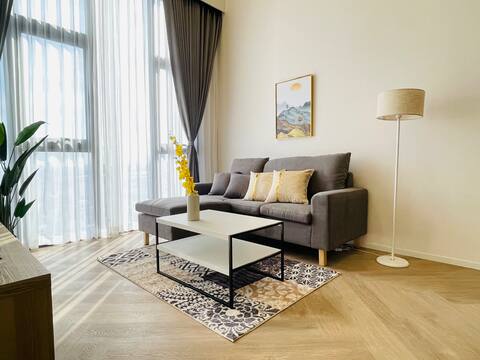 S27-sukhumvit 87 High-rise duplex apartment near BTS for 6 people Gym/Pool/Beautiful city view