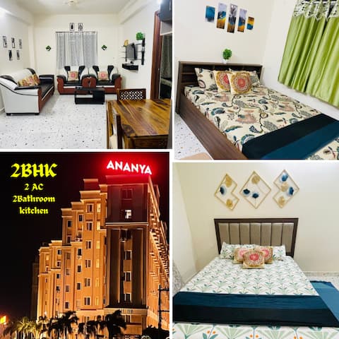 S.2bhk 2AC Bedroom|800 M to Sea B.
