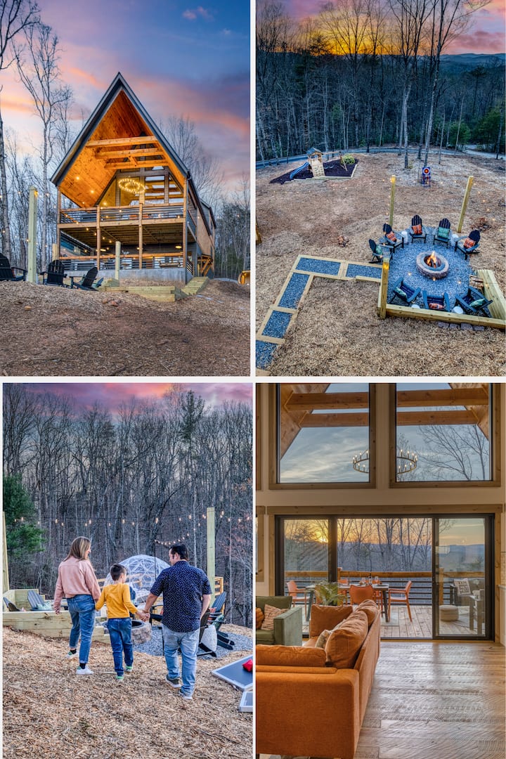 Stargazer Mtn Escape: Moviedome, Spa & Sauna+games - Blue Ridge, GA
