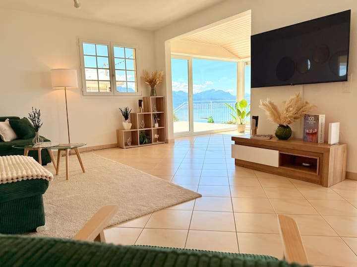 Villa Lavaux Premium - Jacuzzi & Vue 180° Lac - ローザンヌ