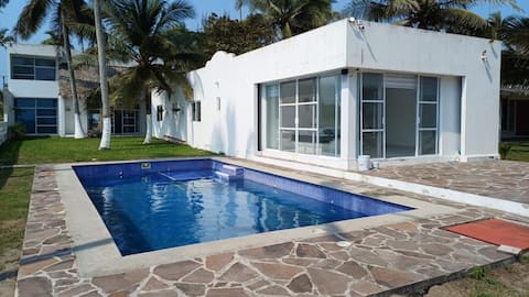 Waterfront pool house