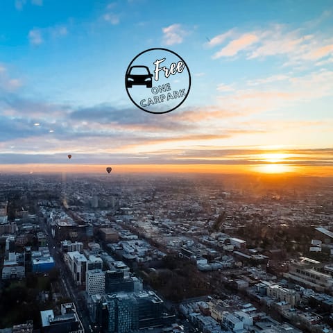 63th 180degree MelbCBD. 2BR 6Pax. FreePark