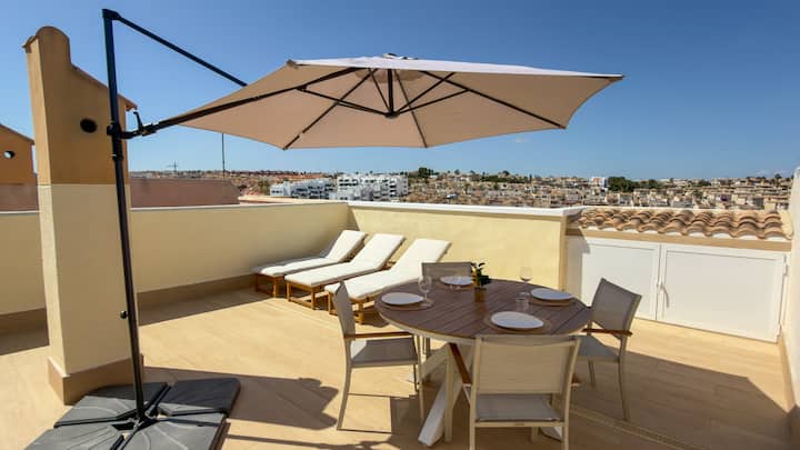 Casa Palma Vista | Rooftop, Palms & Pool - San Miguel de Salinas
