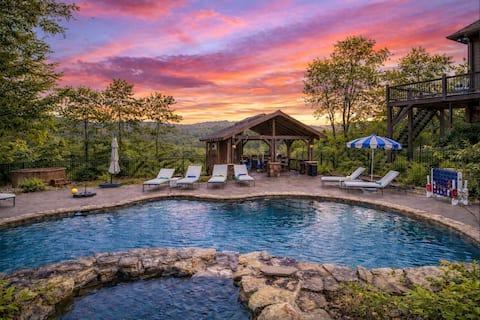 Top Airbnb: Private Retreat for 25 | Resort Pool • Game Lounge in Blue Ridge