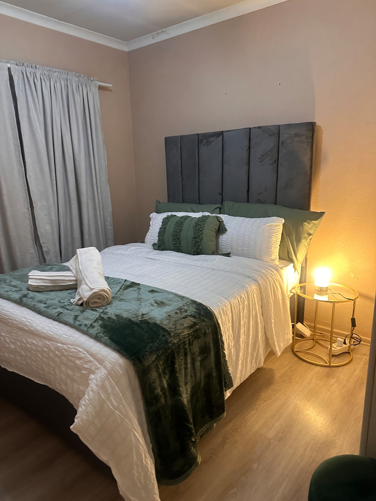 Bright and welcoming bedroom for family or friends — made for restful nights. 
 