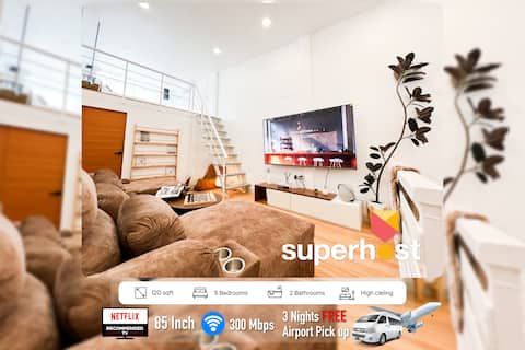 Cozy Loft | 5BR | 2mins MRT 12PAX | 140 sqm