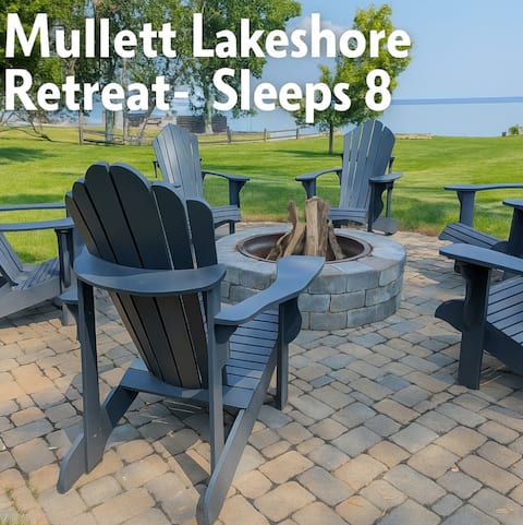 Mullett Lakeshore Retreat- Sleeps 8- Waterfront