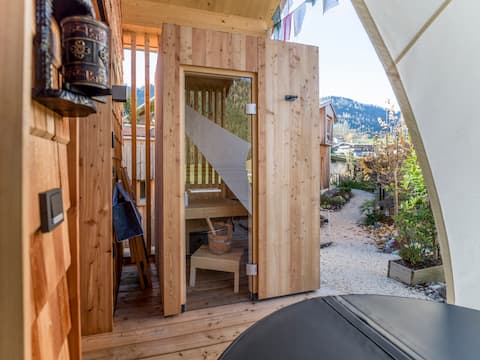 Tiny Chalet Steinplatte • Sauna • Hot Tub