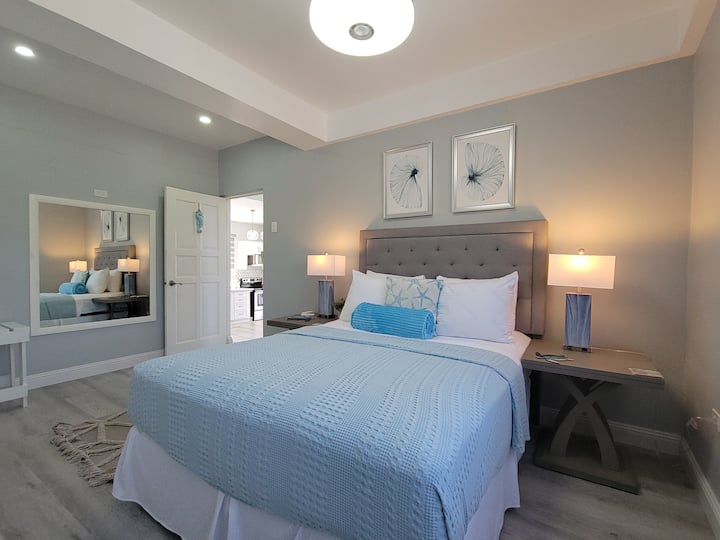 Downstairs then bedroom