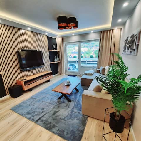 Beliebte Airbnb-Anzeige: "Bergliebe 5" with large terrace, underground garage & elevator in Bad Harzburg