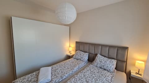 Brand-new, central, quiet one- bedroom apartment