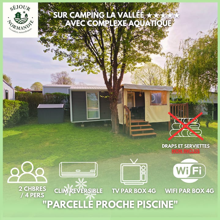 Houlgate Camping 5* - Mhome 2ch/4p Clim/wifi/tv - Houlgate