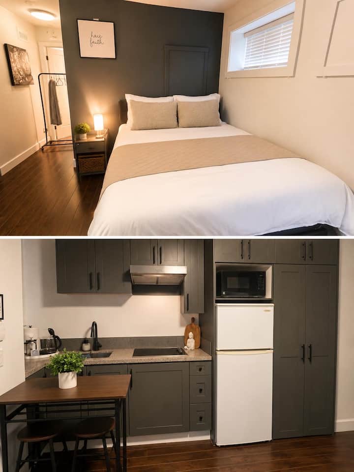 Modern Private Suite | Kitchenette + Laundry - 本那比