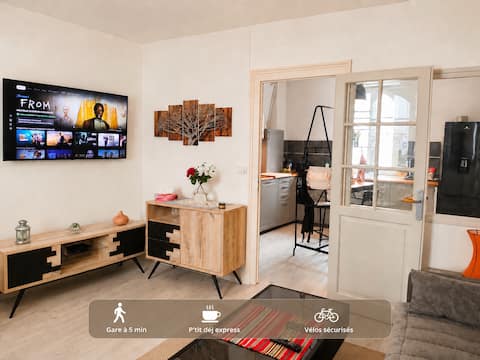 Airbnb performant: Central 70sqm • Quiet • Station • Bike Parking à Tours