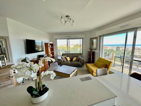 Sea and mountain view, terrace, pool, A/C