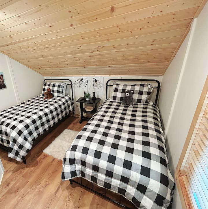 Notre chambre à deux lits est parfaite pour les enfants et dispose également d'une télévision pour leur divertissement.