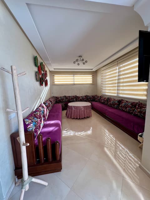 Successful Airbnb property: spacious beachfront apartment with swimming pool in Aourir