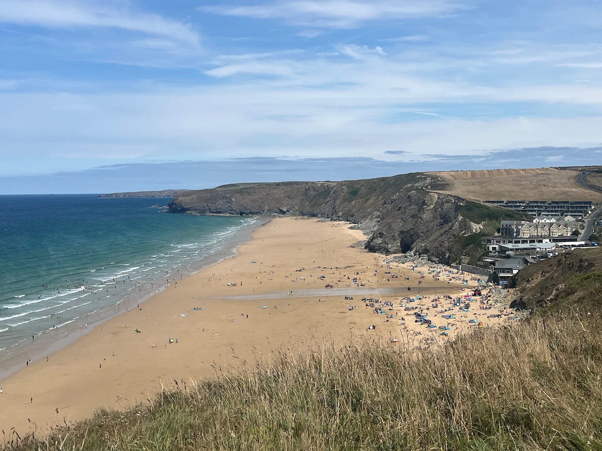 Porth Beach seen from the cliff path