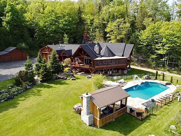 Domaine 200 Acres - Lac, Piscine, Spa Et Sentiers - Laurentides