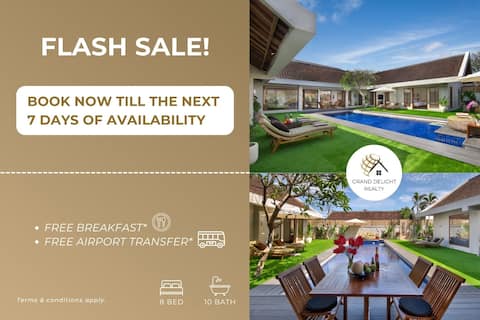 NEW! Seminyak 8 Bed/10 Bath Villa/Best Location!