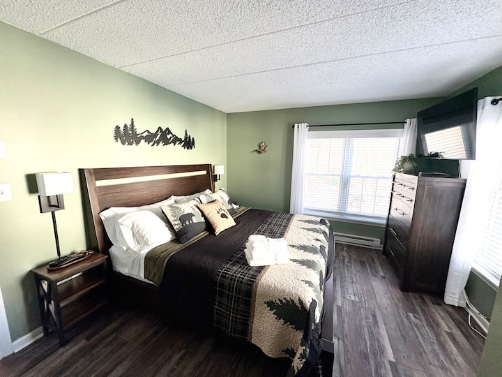 bračni krevet (180x200), kupaonica s WC-om, TV 