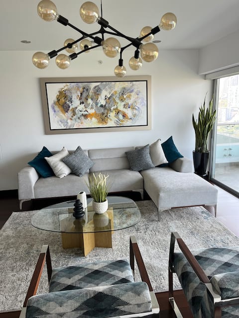 Luxury apartment with a view of the golf course