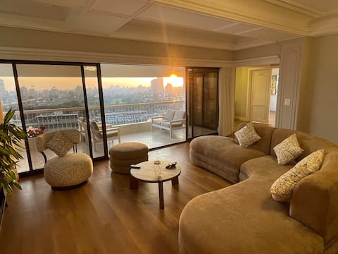 Rooftop Nile Duplex| Panoramic View Zamalek island