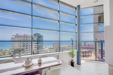 Top performing Airbnb: Penthouse Duplex with TOP Views! in Diagonal Mar I El Front Marítim Del Poblenou