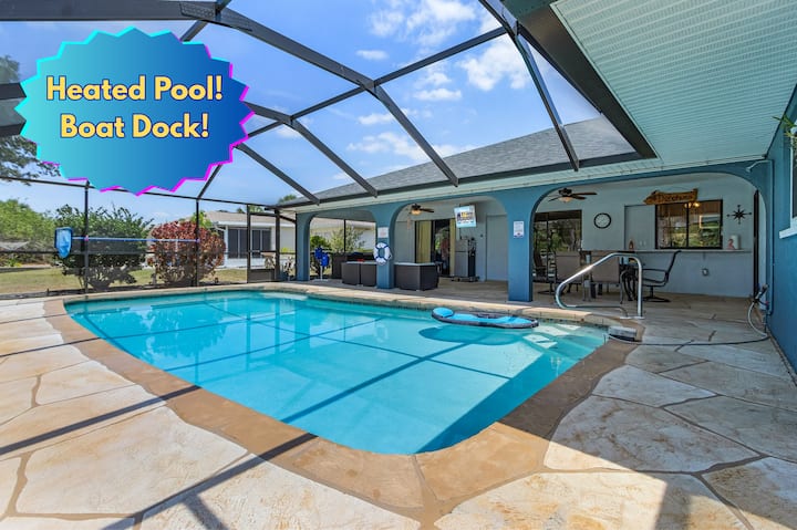 Heated Pool, Gulf Access & Dock - The Salty Palm - North Port, FL