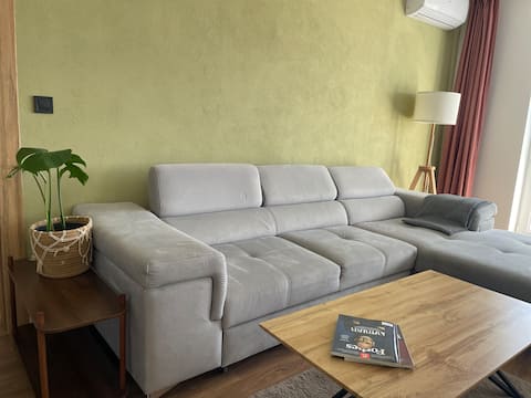 Modern Olive Apartment in City Center with Parking