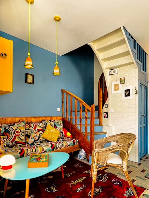 Annonce Airbnb populaire: Cozy 5-star retro house – Pornic Center – 2 bedrooms à Pornic