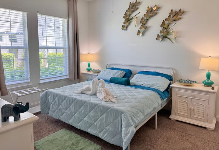 ห้องนอนสีฟ้าแบบมารีน