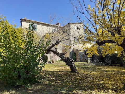 Large Cévennes house with garden and river.