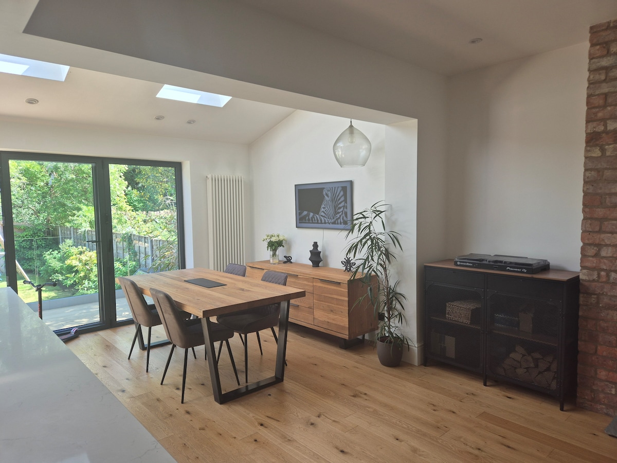 Dining area with large family table