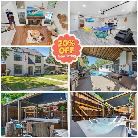 Charming Oasis Hot Tub PingPong | EV | Sleeps 16+