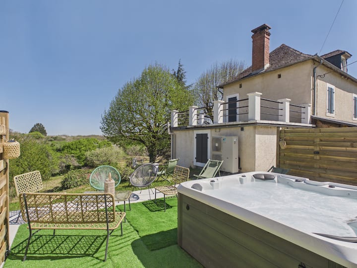 Grand Jardin, Terrasse Et Jacuzzi - Maison Pour 7 - Terrasson-Lavilledieu