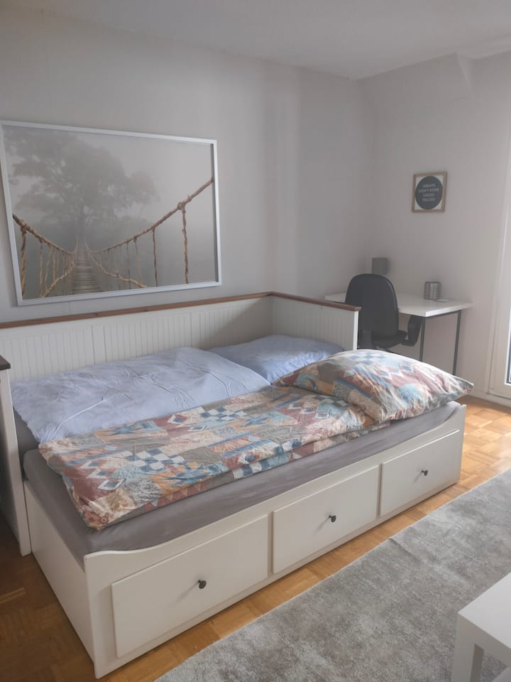 За четирима гости дневният диван се разтегля (място за спане 160x200 см)
