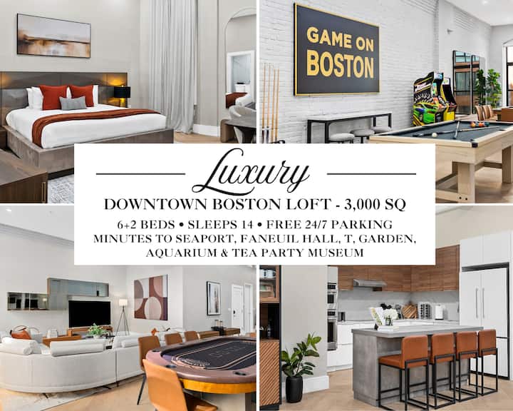 NEW Ultimate Downtown Boston Game Loft Free Parkng