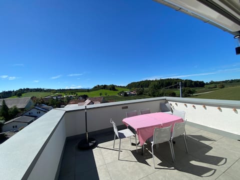 Holiday apartment Hopfenblick with rooftop terrace
