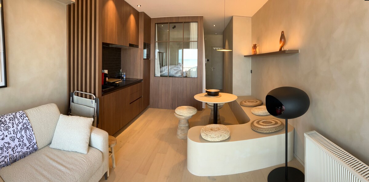 Top performing Airbnb: Belle etage studio with frontal sea view in Oostende
