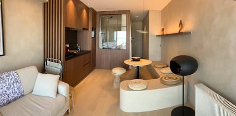 Top performing Airbnb: Belle etage studio with frontal sea view in Oostende