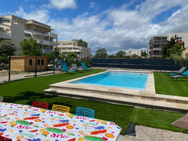 Maison Climatisée Grande Piscine 300 M De La Plage - Valras-Plage
