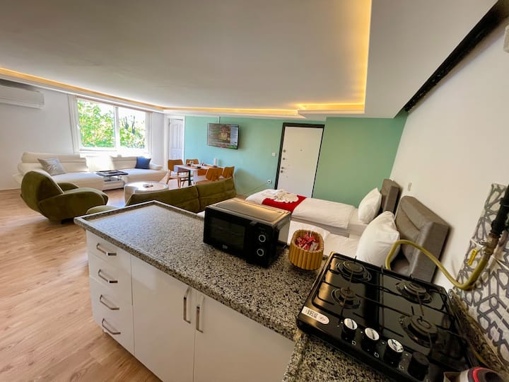 Park Manzaralı 2+1  Jakuzili Mutfaklı Geniş Daire - Heybeliada