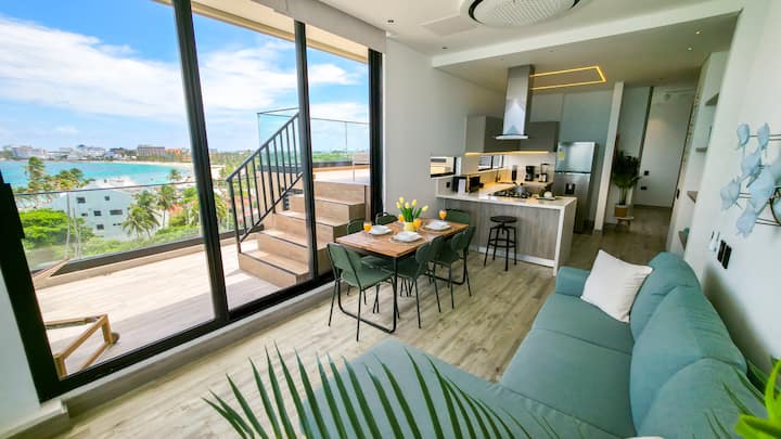 Penthouse A/c Jacuzzi Priv. Cerca Playa/aeropuerto - San Andrés