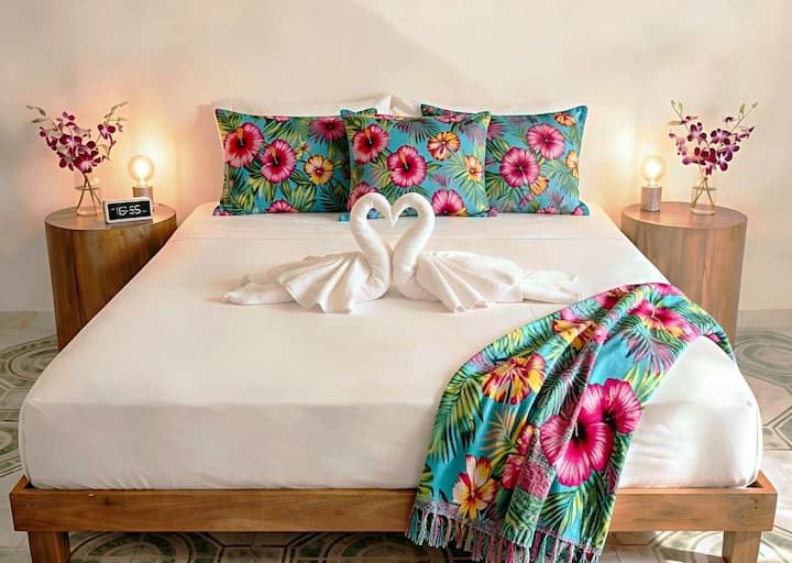 Wake up refreshed here — a quiet peaceful morning awaits you after every night of restful sleep in your premium memory foam king bed.