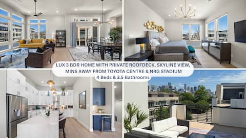 Popular Airbnb listing: New Lux 3 Bd, Private Roofdeck with skyline view in Greater Third Ward